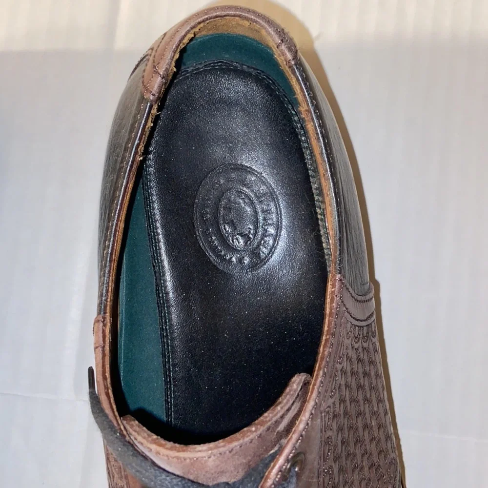 H. S. Trask Brown Leather Lace Up Two Tone Oxford Size 9 M Shoes
